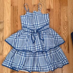 Janie and Jack Blue and White Plaid Dress